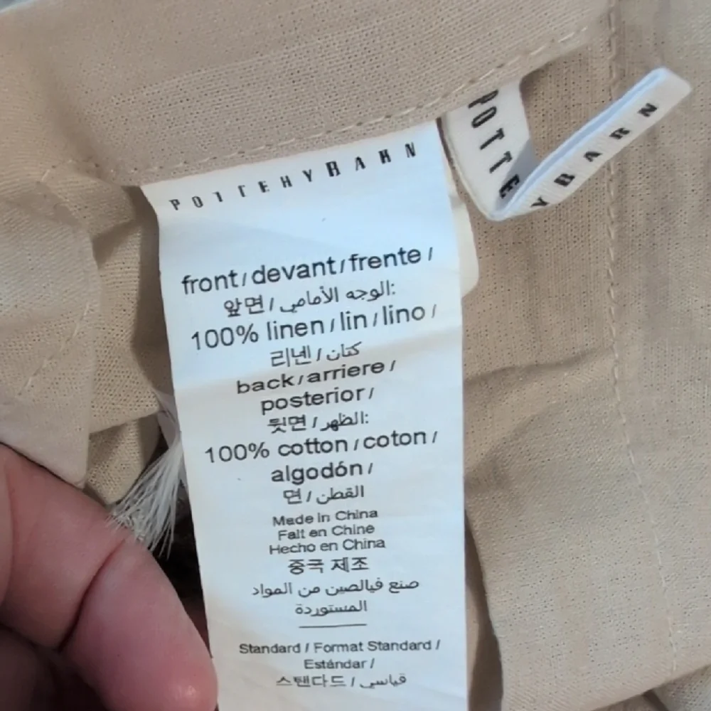 Pottery Barn European Flax Linen Waffle Sham Pillow Cover